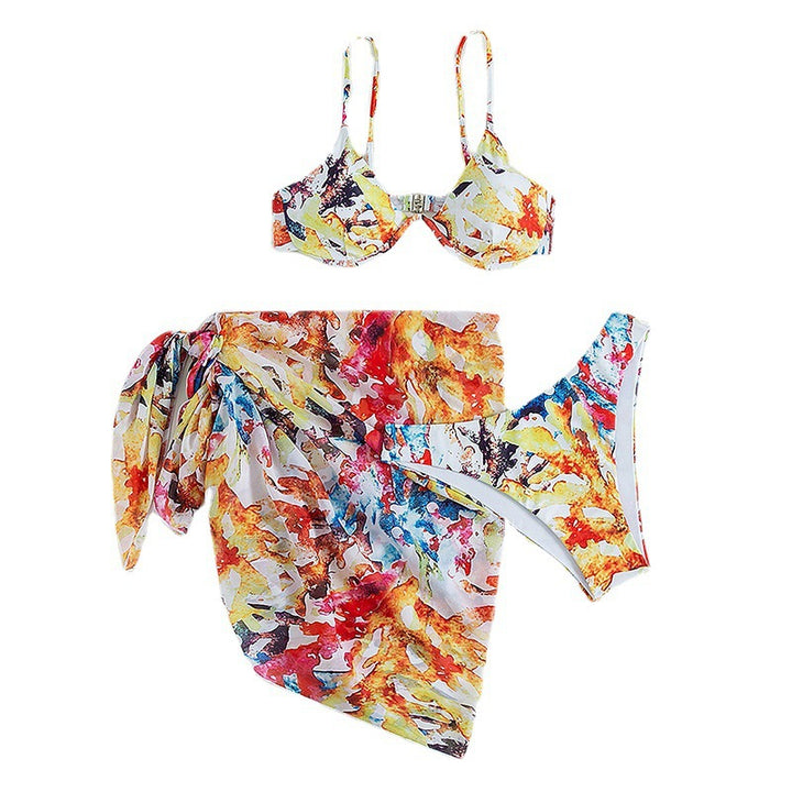 Damen Bikini-Set mit floralem Design und modischem Wickelrock Echo Archiv