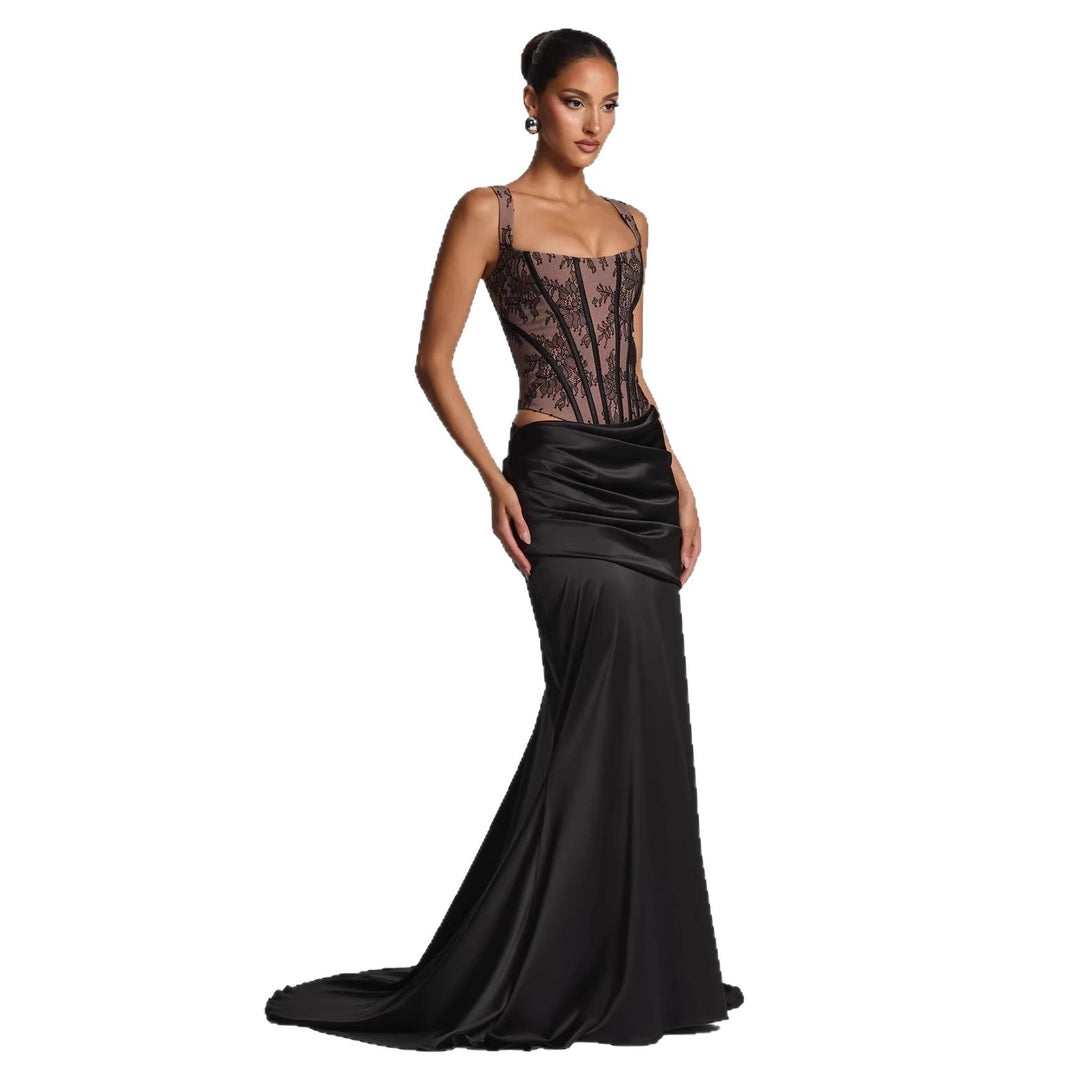 Damen Elegantes Abendkleid mit Korsett-Oberteil und drapiertem Rock Echo Archiv
