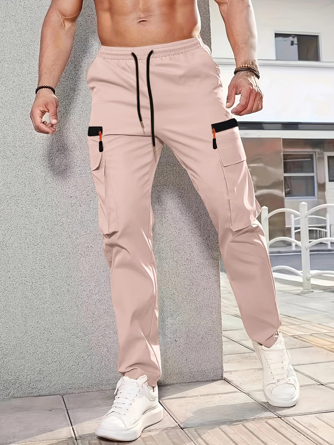 Herren Cargohose im Joggerstil mit elastischem Bund, Tunnelzug & Mehrfachtaschen Echo Archiv