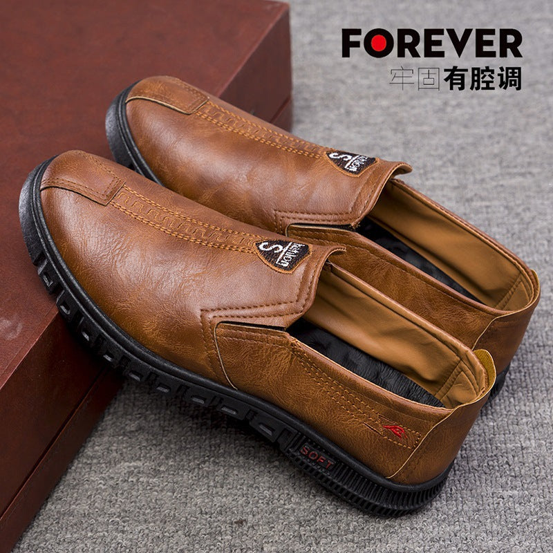 Herren Bequeme Slip-On Lederschuhe Echoarchiv