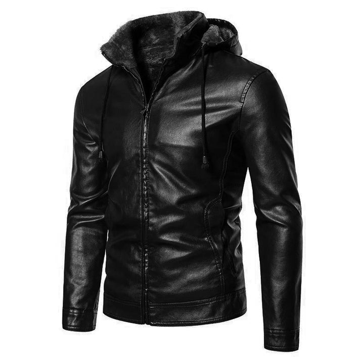 Herren modische Kunstlederjacke mit warmem Innenfutter Echoarchiv