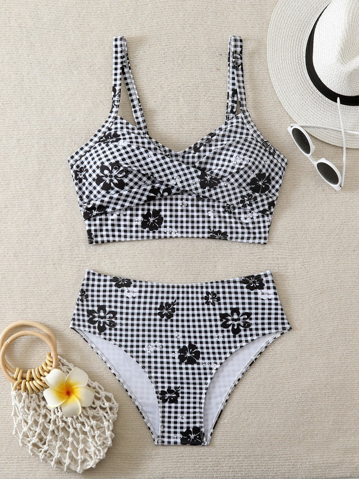 Damen Bikini-Set mit hohem Bund und dekorativem Knotendesign Echo Archiv