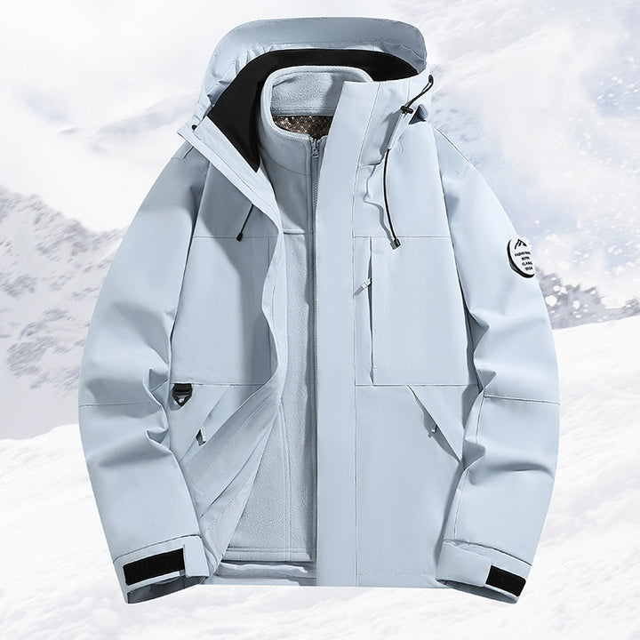 Männer Schicht Schnee Sportjacke mit atmungsaktiver Membran und verstellbarem Kapuze – Marzano