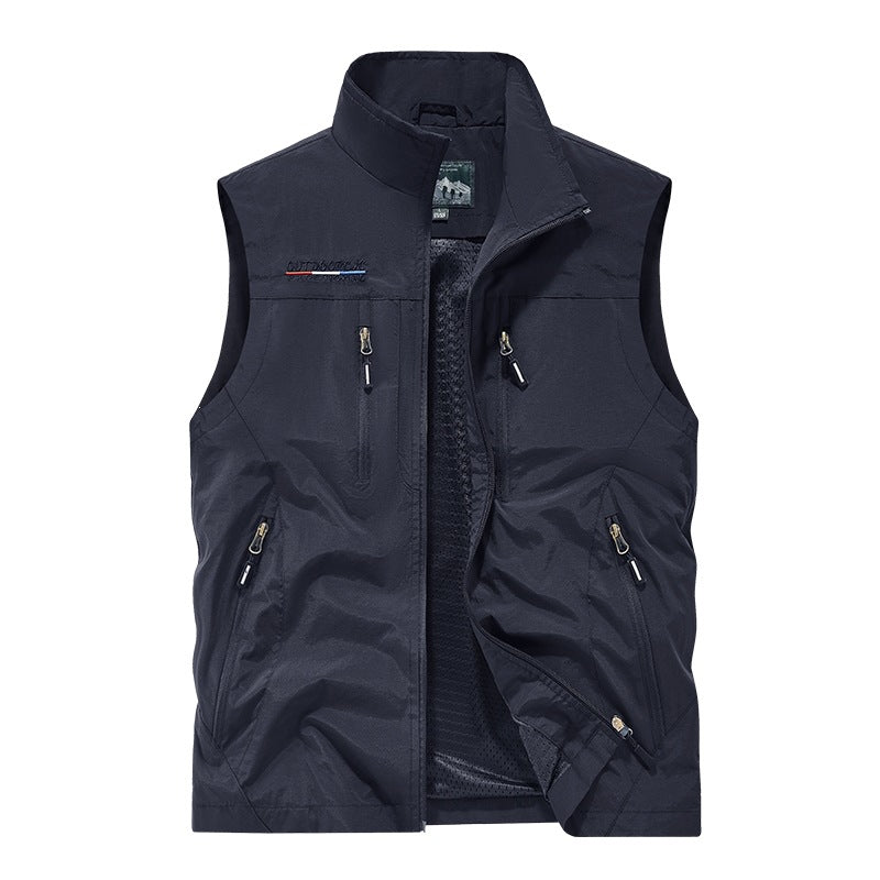 Herren Wind- und wasserabweisende Outdoor-Softshell-Weste mit Reißverschluss & Multi-Taschen Echoarchiv
