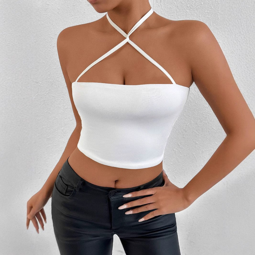 Damen Crop-Top mit Kreuzträgern und figurbetontem Schnitt Echo Archiv