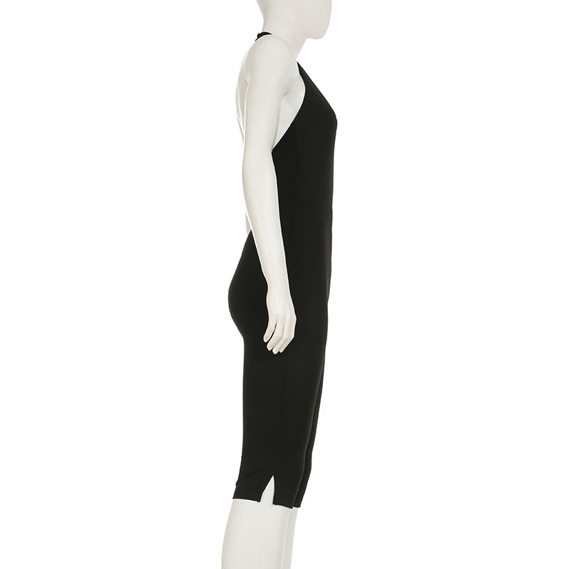 Damen körperbetonter Jumpsuit mit tiefem Rückenausschnitt und reinem Design Echo Archiv