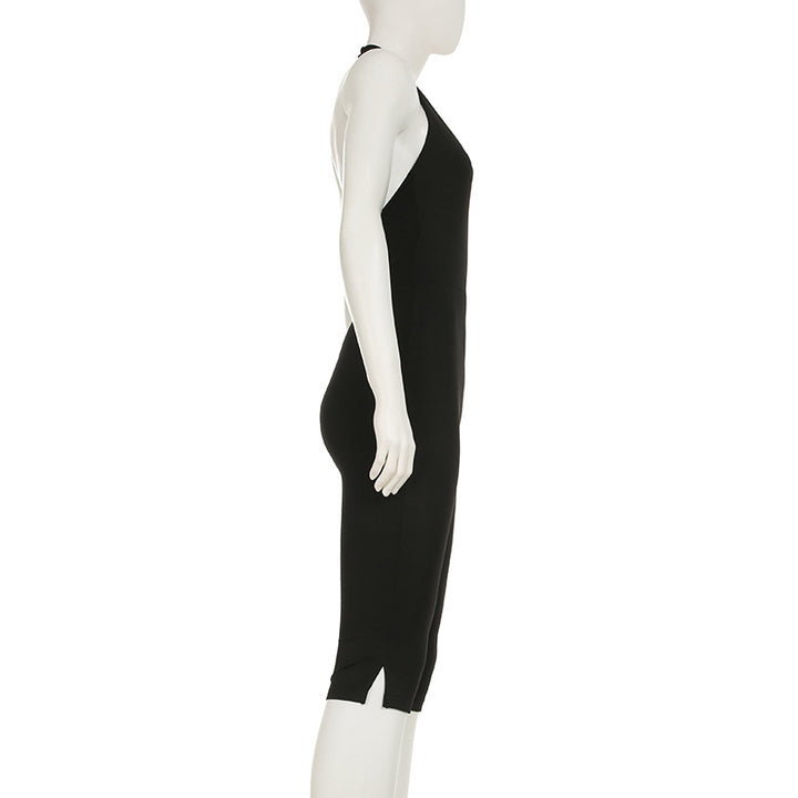 Damen körperbetonter Jumpsuit mit tiefem Rückenausschnitt und reinem Design Echo Archiv