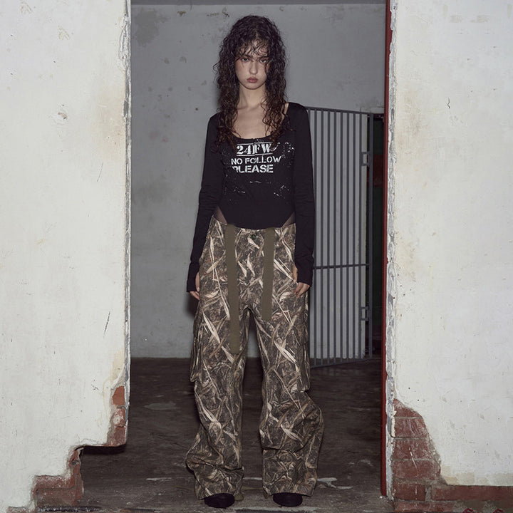 Damen Utility-Hosen im Camouflagedesign mit verstellbarem Bund und praktischen Seitentaschen Echo Archiv