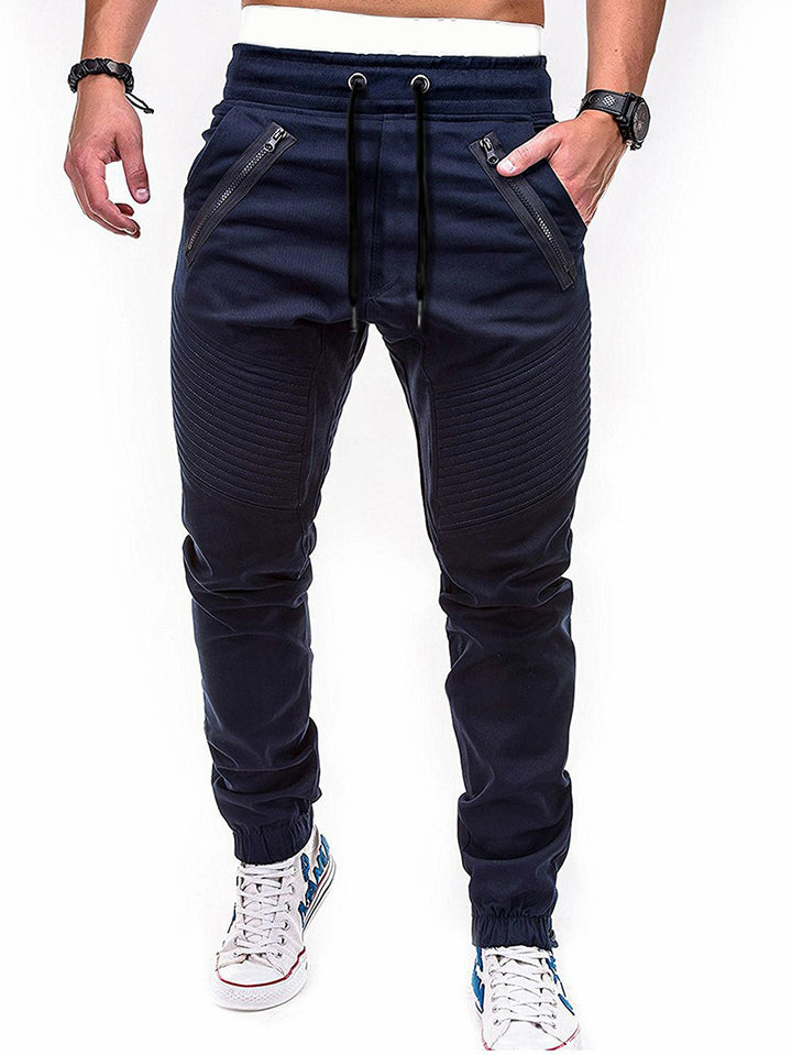 Herren Freizeit Jogginghose mit kontrastierenden Reißverschlusstaschen und elastischem Bund Echoarchiv