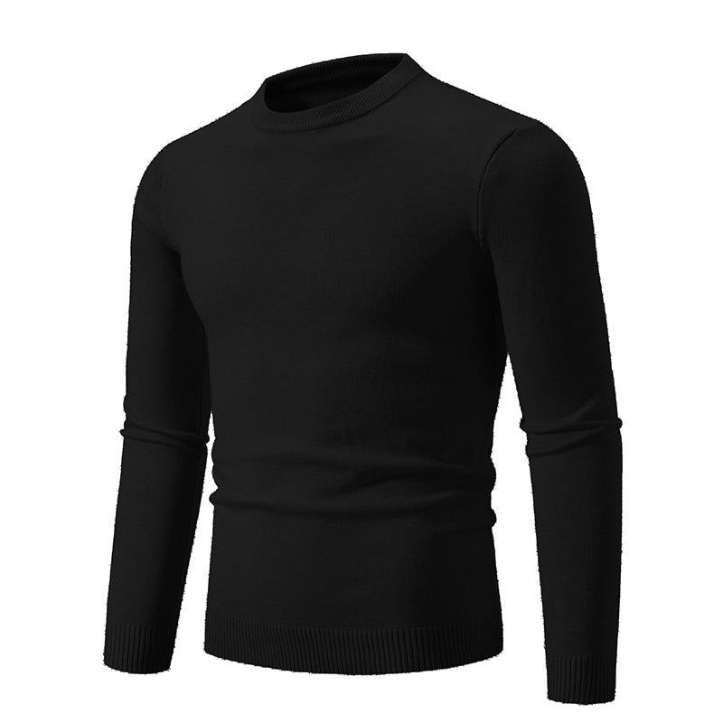 Herren Feiner Strickpullover mit Rundhalsausschnitt und Rippdetails Echoarchiv