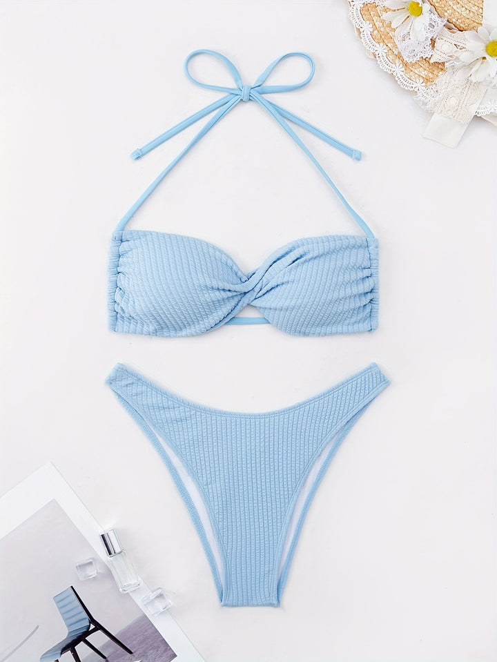 Damen Bandeau-Bikini mit strukturierter Oberfläche Echo Archiv
