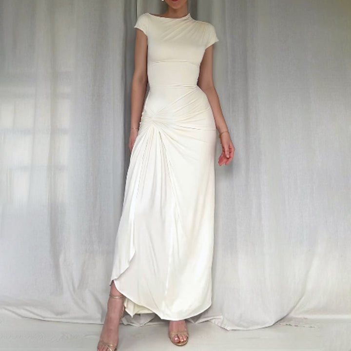 Damen Elegantes Langarm-Maxikleid mit hohem Schlitz Echo Archiv