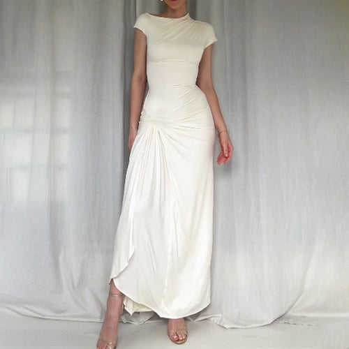 Damen Elegantes Langarm-Maxikleid mit hohem Schlitz Echo Archiv