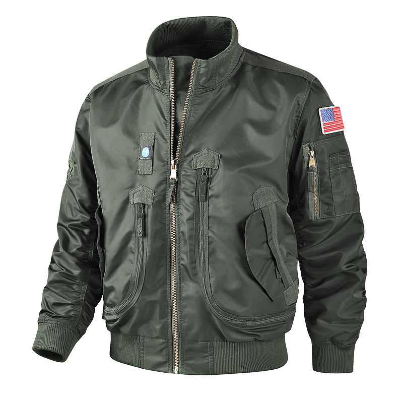 Herren nan klassische Bomberjacke im Pilotendesign mit Multifunktionstaschen und robustem Reißverschluss Echo Archiv