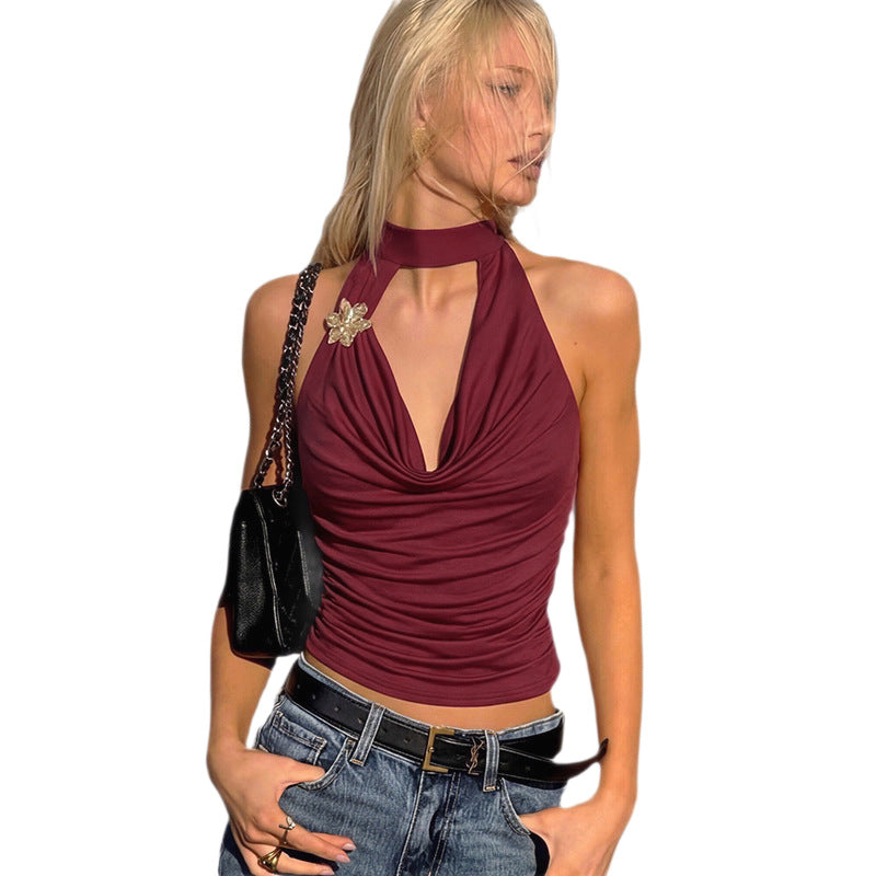 Damen Elegantes Wickeltop mit Raffungen Echo Archiv