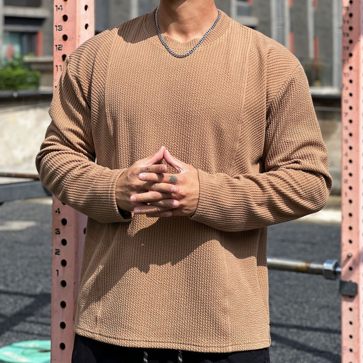 Herren lässiger Sweatshirt aus strukturiertem Gewebe mit praktischen Taschen Echoarchiv