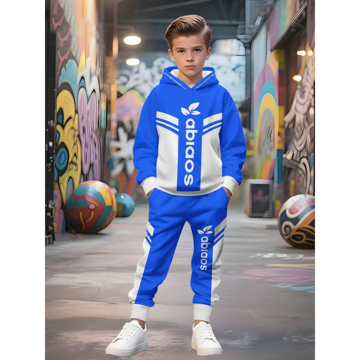 Unisex nan Kinder Jogginganzug mit Kapuzenpullover und detailreichem Auto-Print Echo Archiv