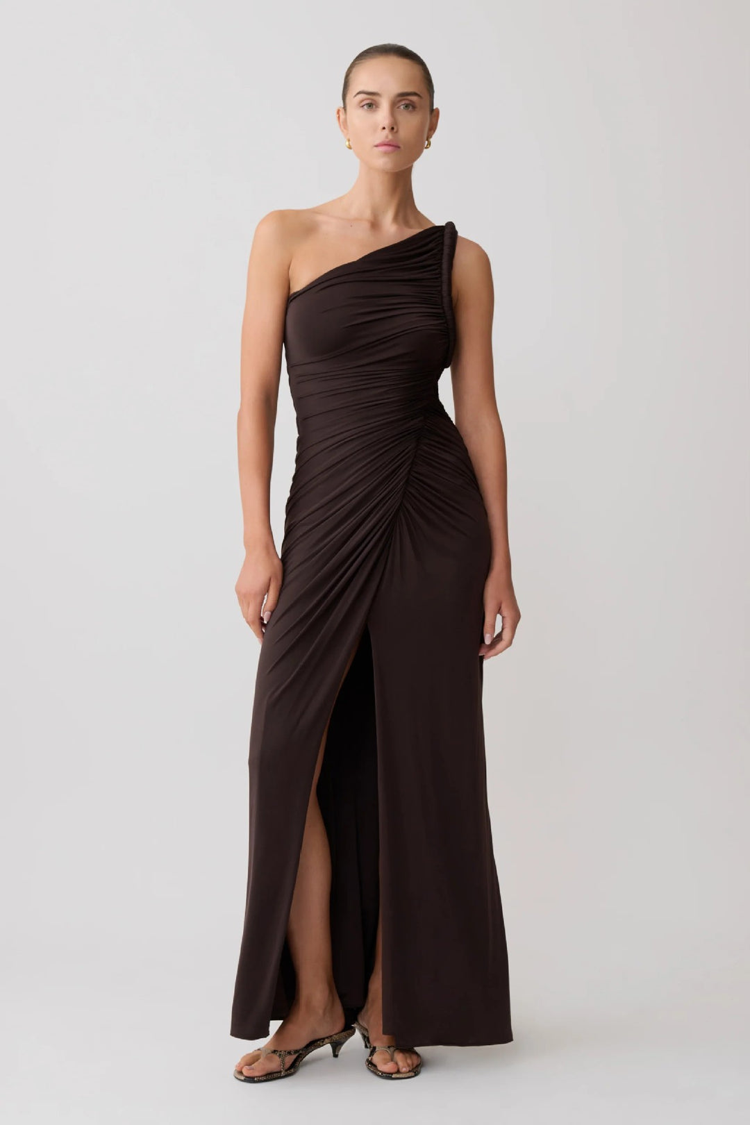 Damen Elegantes Wickelkleid mit asymmetrischem Schnitt Echo Archiv