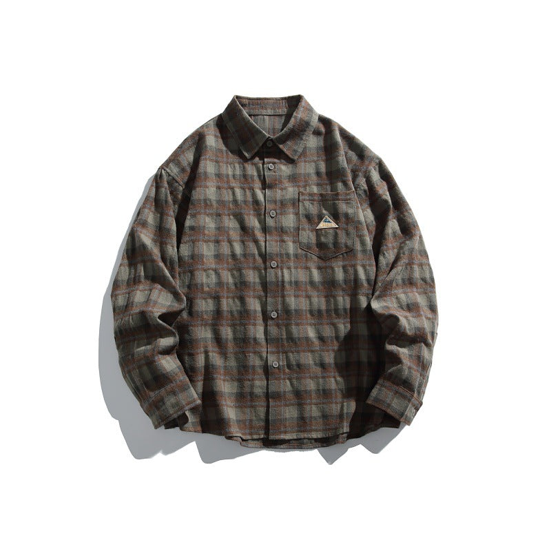 Herren Karierte Flanell-Hemdjacke im Overshirt-Look mit Brusttasche Echoarchiv