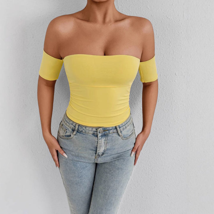 Damen Off-Shoulder Bluse aus elastischem Material mit figurformendem Schnitt Echo Archiv