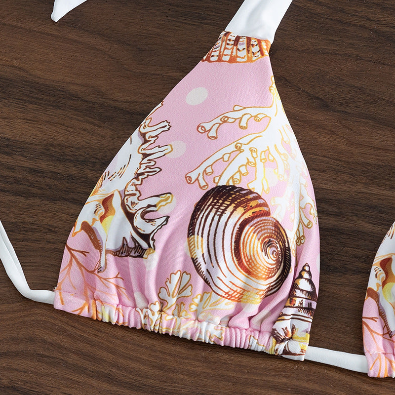 Damen Triangel-Bikini mit trendigem Muschelmuster und raffinierten Trägern Echo Archiv