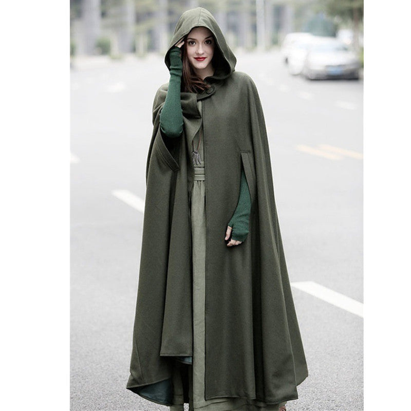 Damen elegante Kapuzenumhang mit verstellbarem Verschluss – Montévia