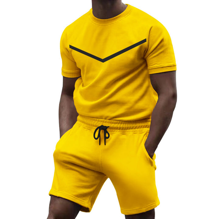 Herren Sportliches Kurzarm-Outfit mit elastischem Bund und praktischen Taschen Echoarchiv