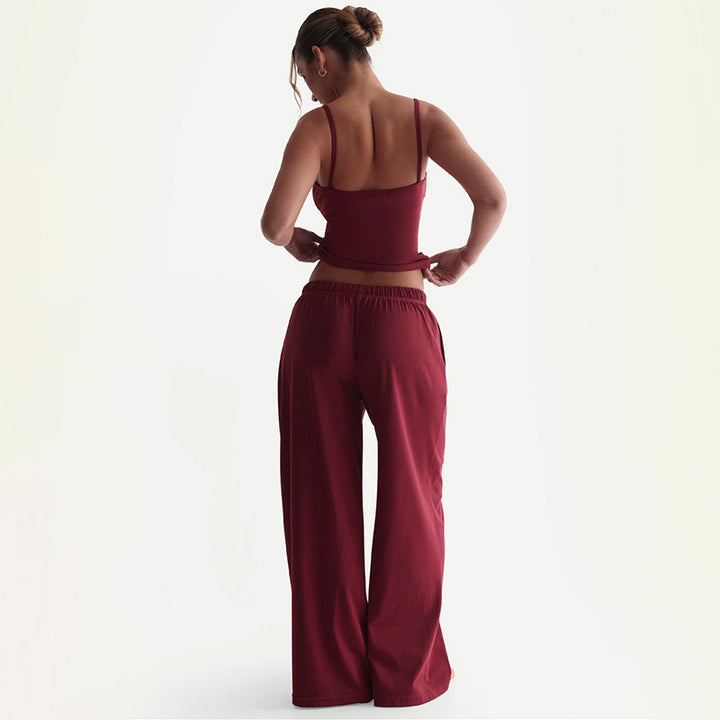 Damen Gemütliches und stylisches Lounge-Set mit weitem Bein und Trägeroberteil Echo Archiv