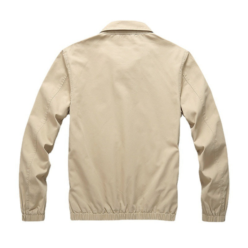 Herren Leichte Harrington-Jacke mit Reißverschluss, Stehkragen und elastischen Bündchen Echoarchiv