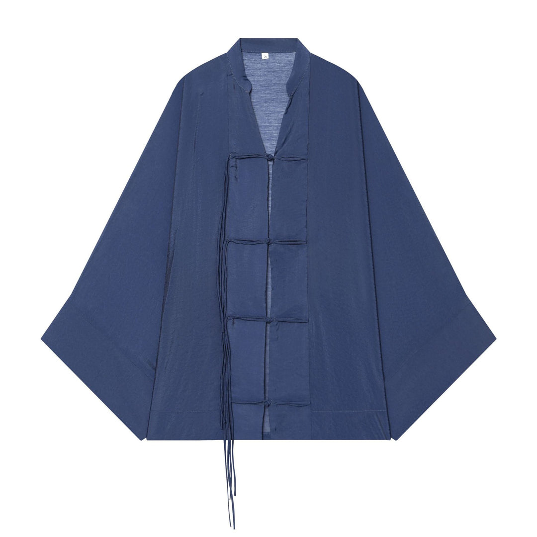 Damen Kimono-Capejacke mit Chinaknopfverschluss und langen Quasten Echo Archiv