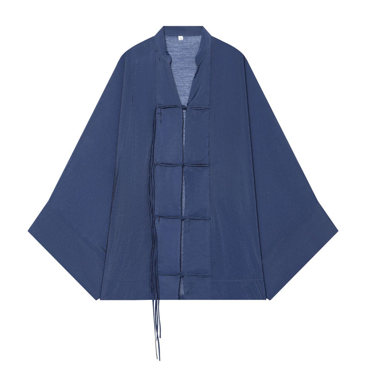 Damen Kimono-Capejacke mit Chinaknopfverschluss und langen Quasten Echo Archiv