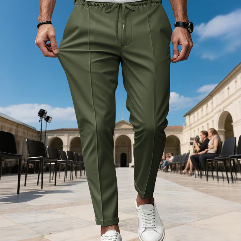 Herren moderne Chinohose mit bequemem elastischem Bund und praktischen Seitentaschen Echoarchiv