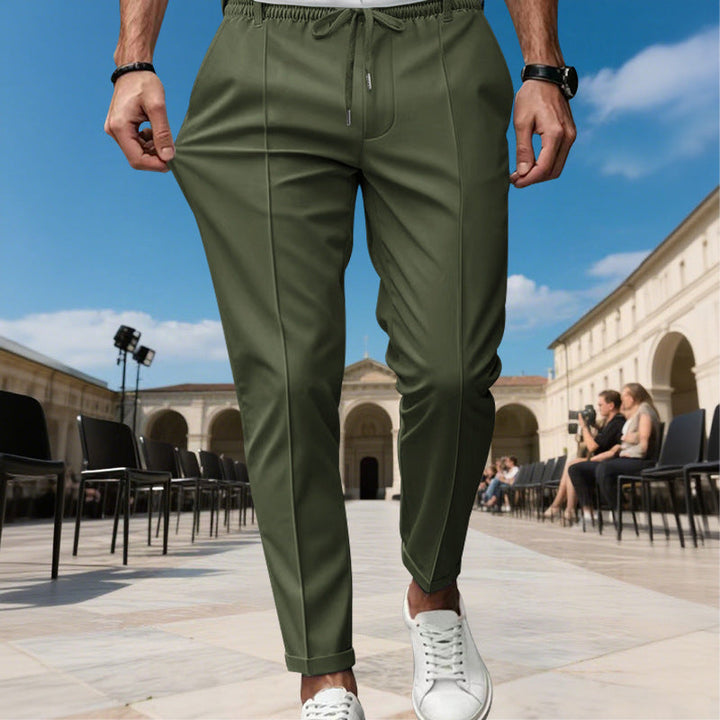Herren moderne Chinohose mit bequemem elastischem Bund und praktischen Seitentaschen Echoarchiv