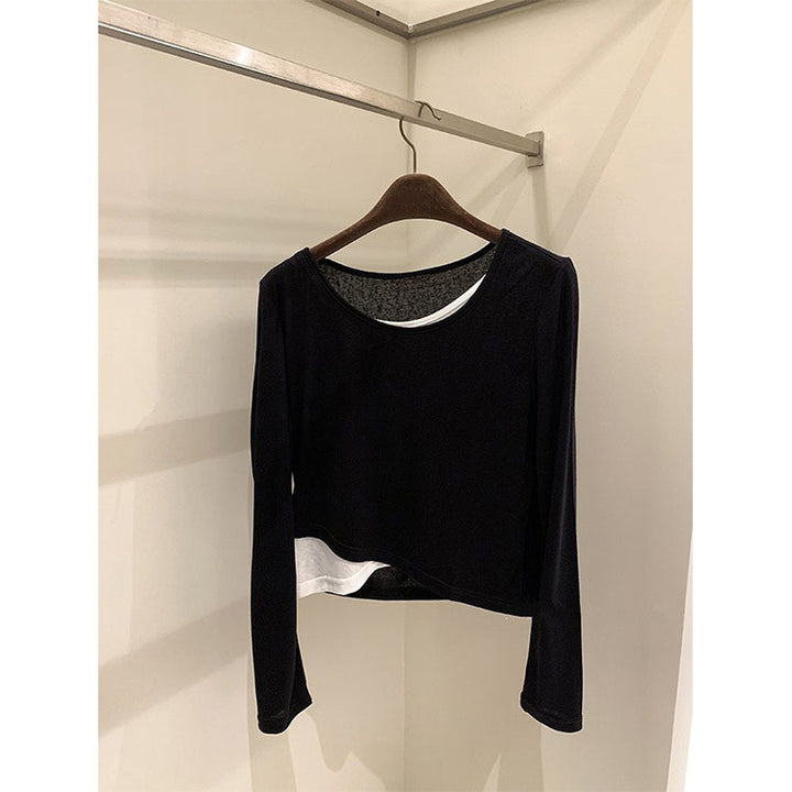 Damen Lässiges Langarmshirt mit asymmetrischem Schnitt Echoarchiv
