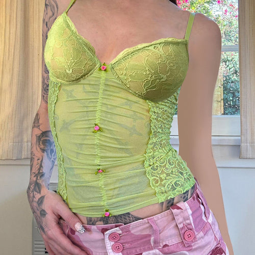 Damen Spitzentop mit raffinierten Knopfdetails Echo Archiv