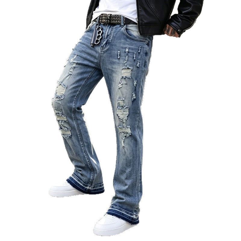 Herren Ripped Slim-Fit Jeans mit modischen Details Echoarchiv