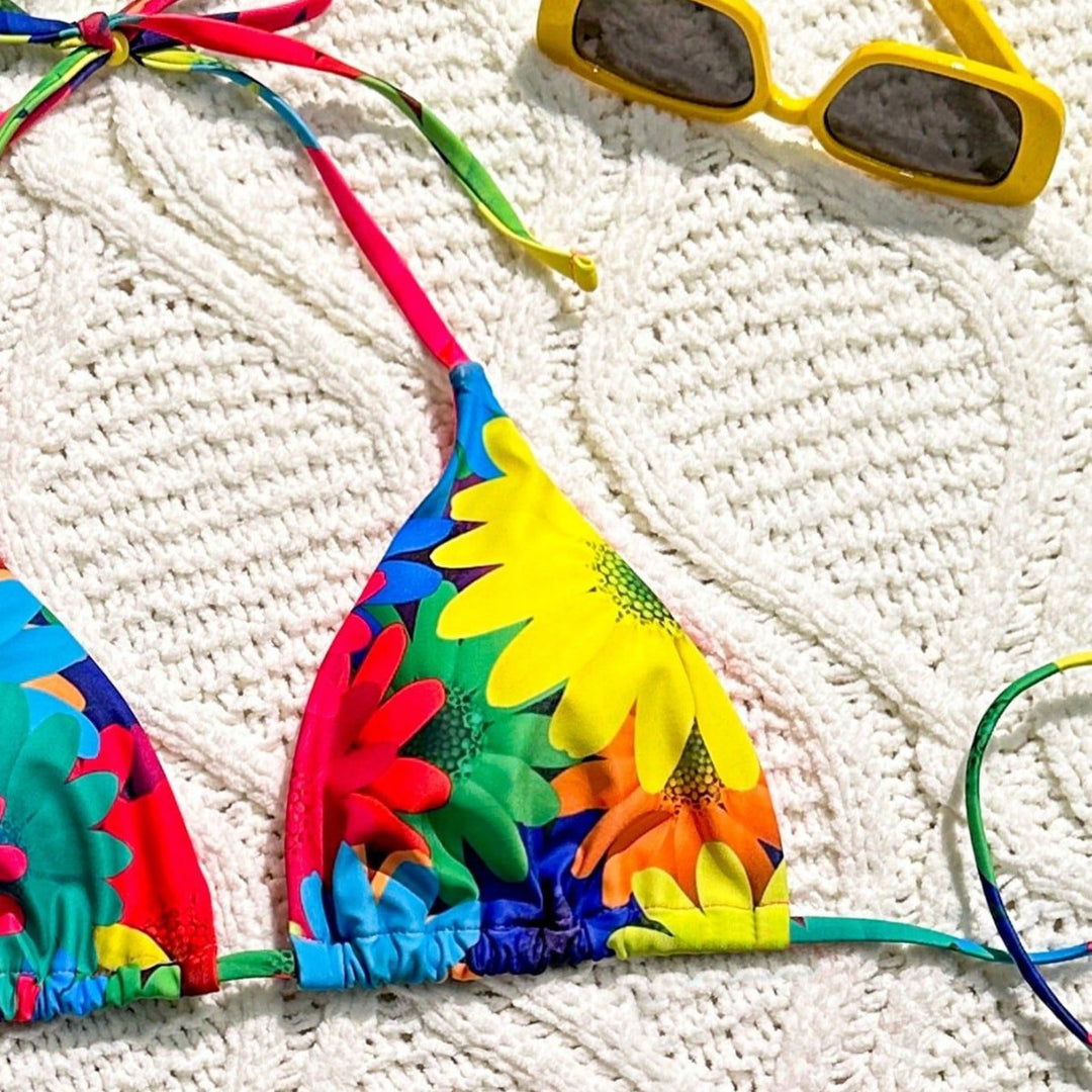 Damen Triangel-Bikini mit floralem Rüschen-Design Echo Archiv