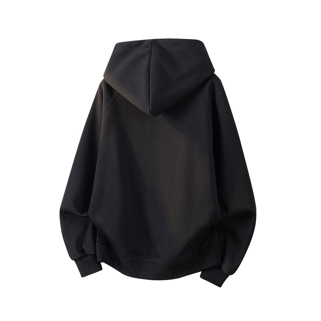 Unisex Oversize Kapuzenpullover mit handschriftlichem Grafik-Print, Kängurutasche & geripptem Saum Echoarchiv