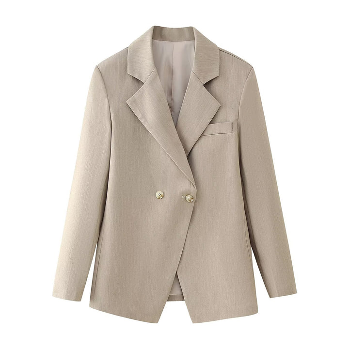 Damen Doppelreihiger Oversize-Blazer aus feinem Twill mit fallendem Revers Echoarchiv