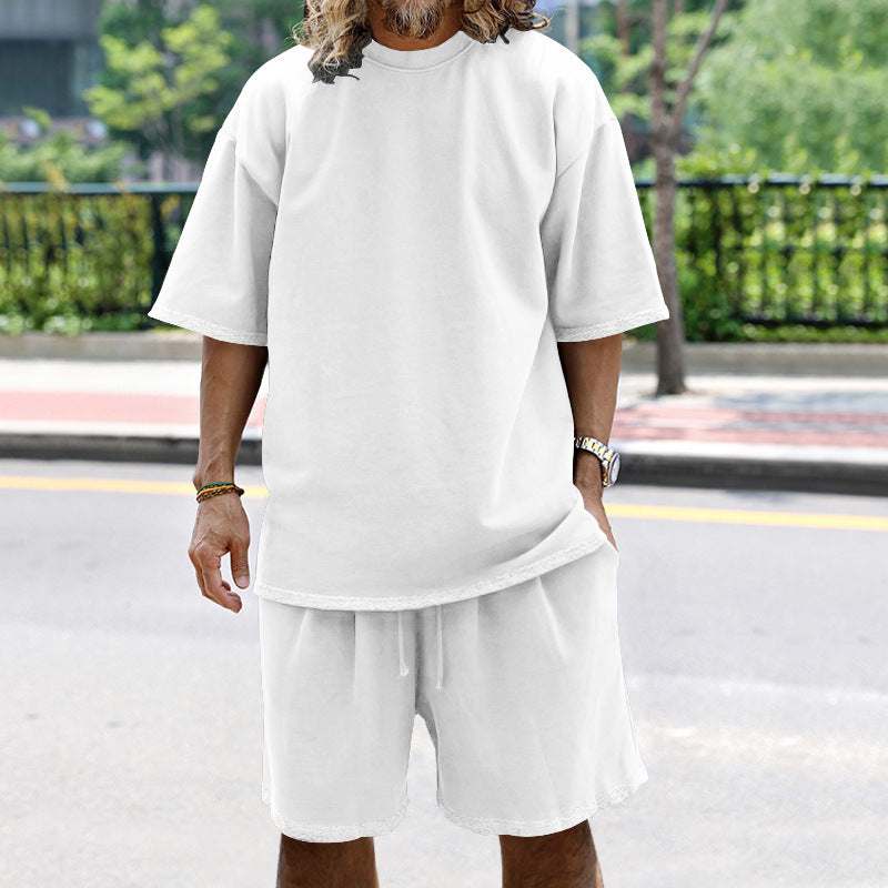 Herren Bequemer Freizeitanzug mit lässigem T-Shirt und Shorts Echoarchiv