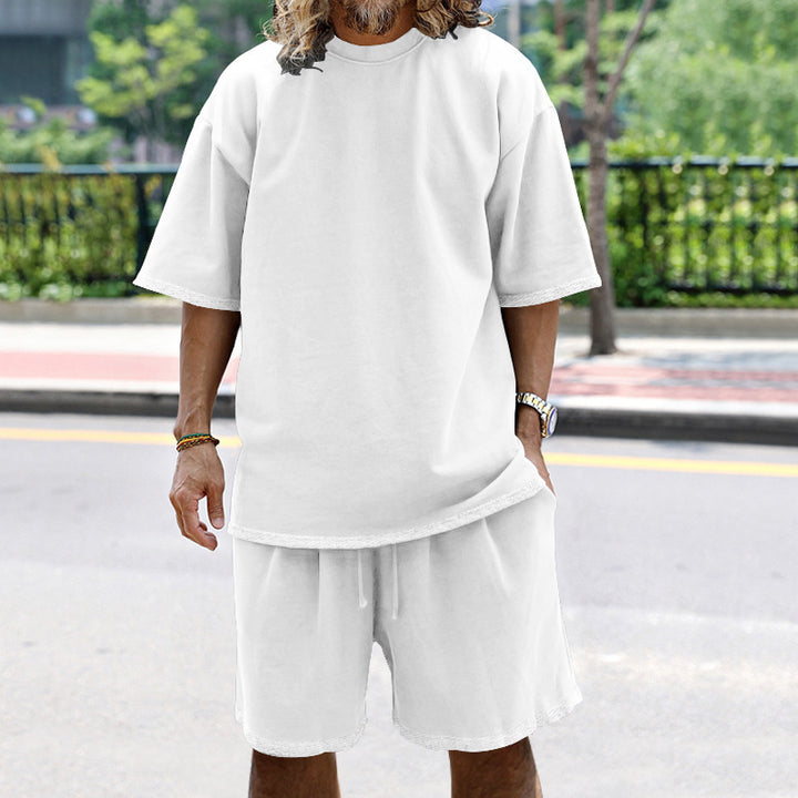 Herren Bequemer Freizeitanzug mit lässigem T-Shirt und Shorts Echoarchiv