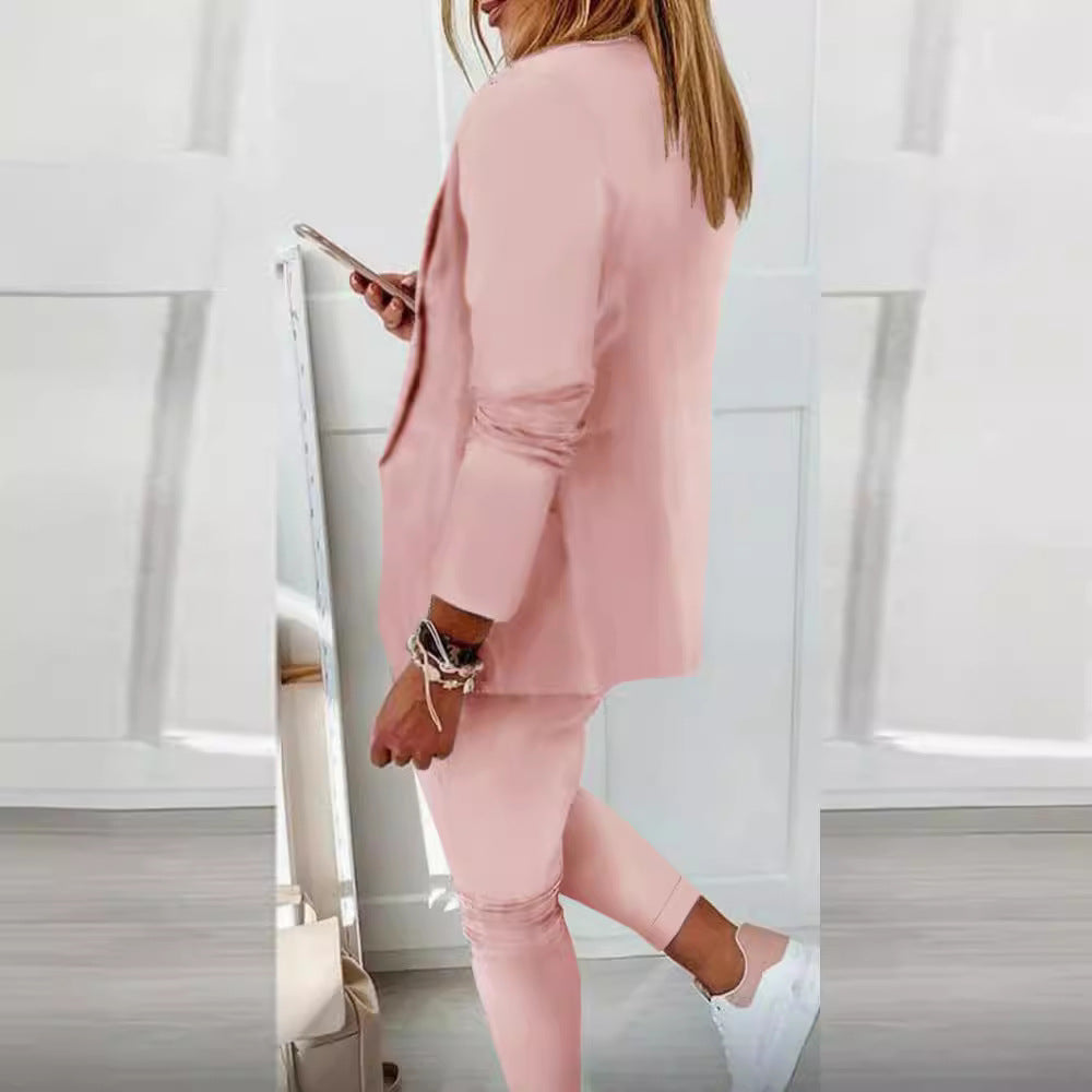 Damen nan zweiteiliges Blazer-Jogger-Set mit tailliertem Blazer und elastischer Bundhose Echo Archiv