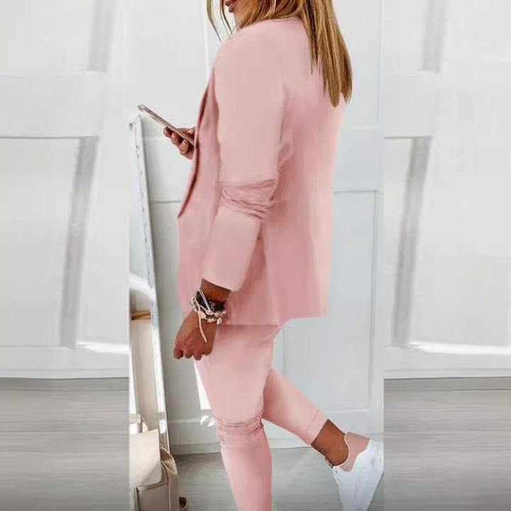 Damen nan zweiteiliges Blazer-Jogger-Set mit tailliertem Blazer und elastischer Bundhose Echo Archiv