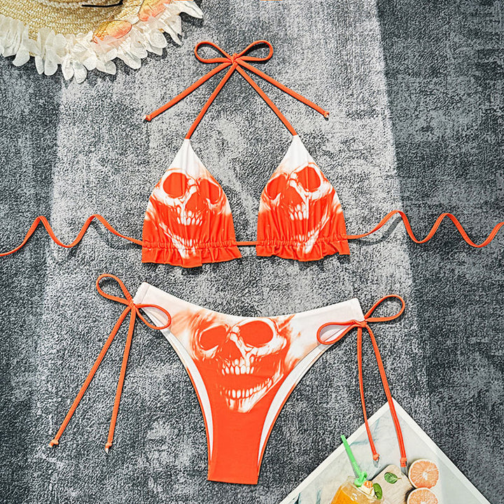 Damen Triangel-Bikini mit coolem Totenkopf-Design Echo Archiv