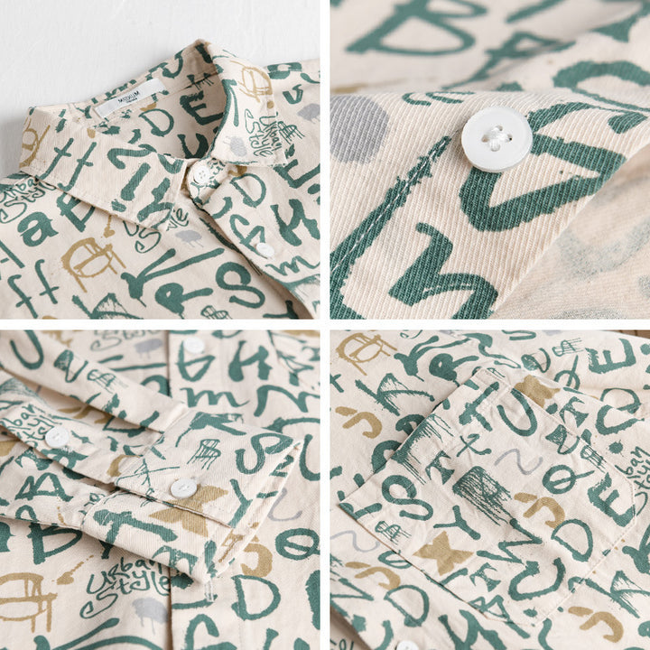 Herren Overshirt im urbanen Graffiti-Letterprint aus Baumwollmix Echoarchiv