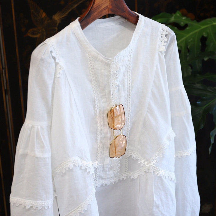 Damen Verspielte Bluse mit Rüschen-Details Echoarchiv