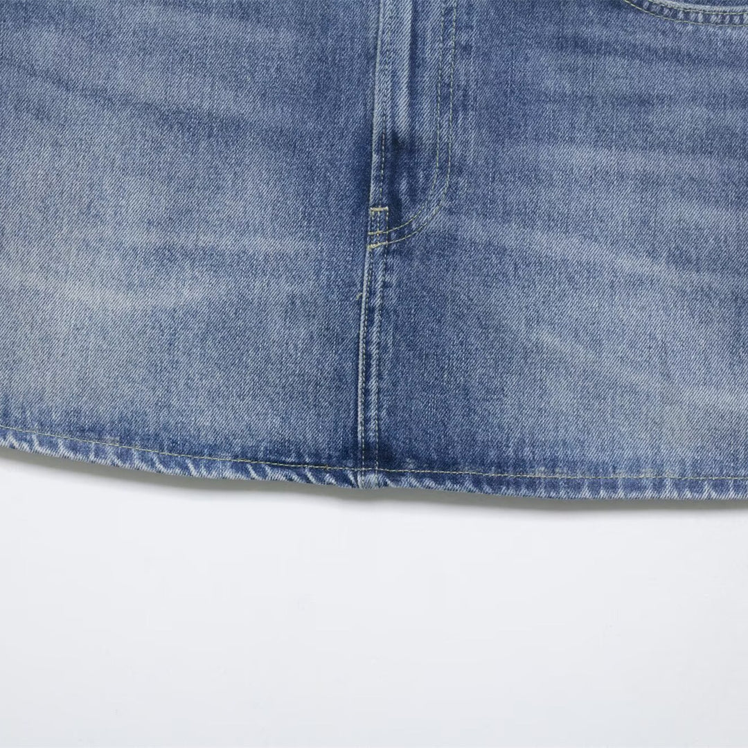 Damen Jeansrock mit verstellbarem Gürtel und klassischen Taschen Echo Archiv