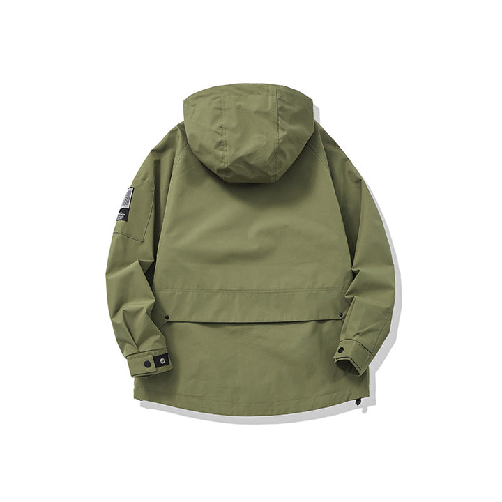 Unisex Multifunktionale Outdoorparka im Boxy‑Cut mit verstellbarer Kapuze und asymmetrischen Reißverschlusstaschen Echoarchiv