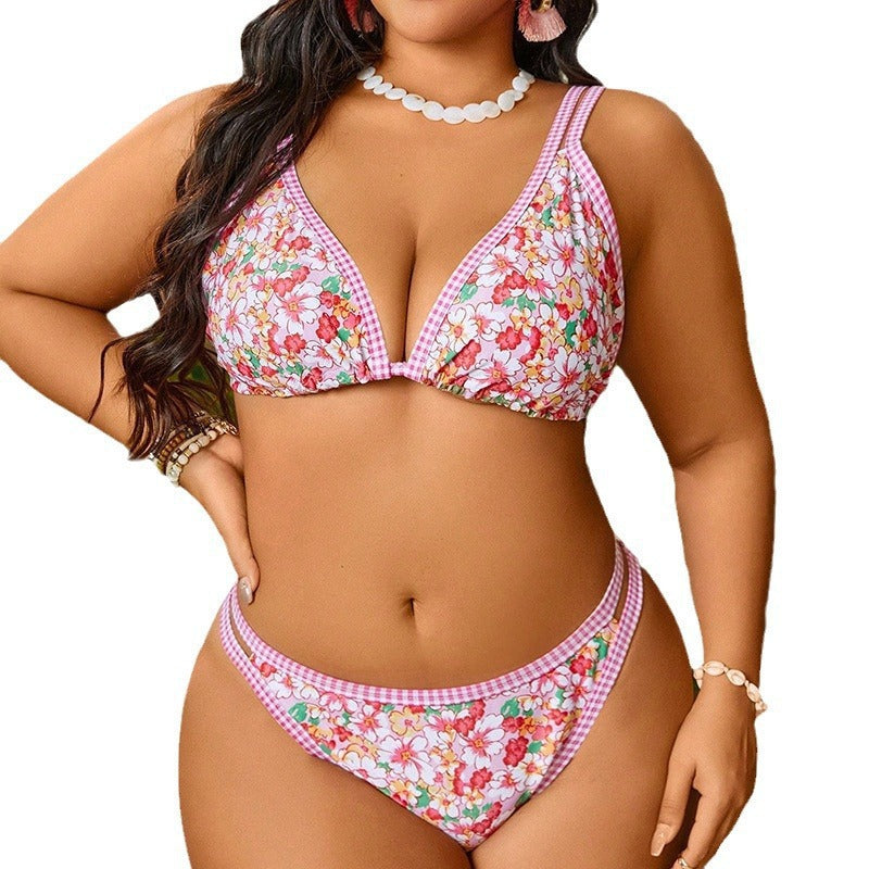 Damen Triangel-Bikini mit floralem Design und V-Ausschnitt Echo Archiv