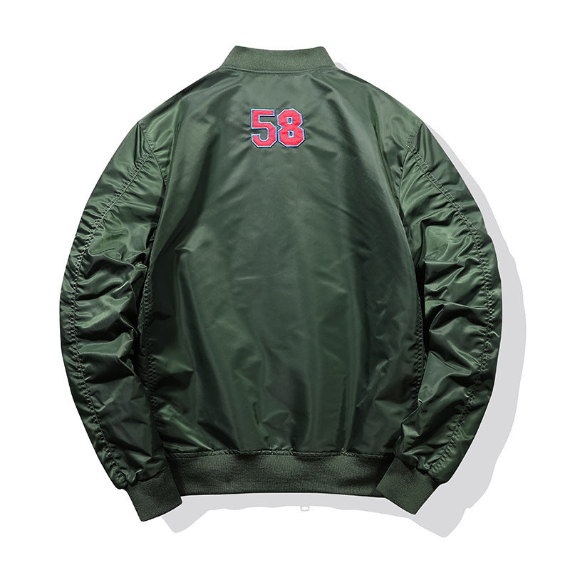 Herren Leichte Nylon-Bomberjacke mit gestickten Patch-Applikationen und Ärmel-Mäppchen – Brevano